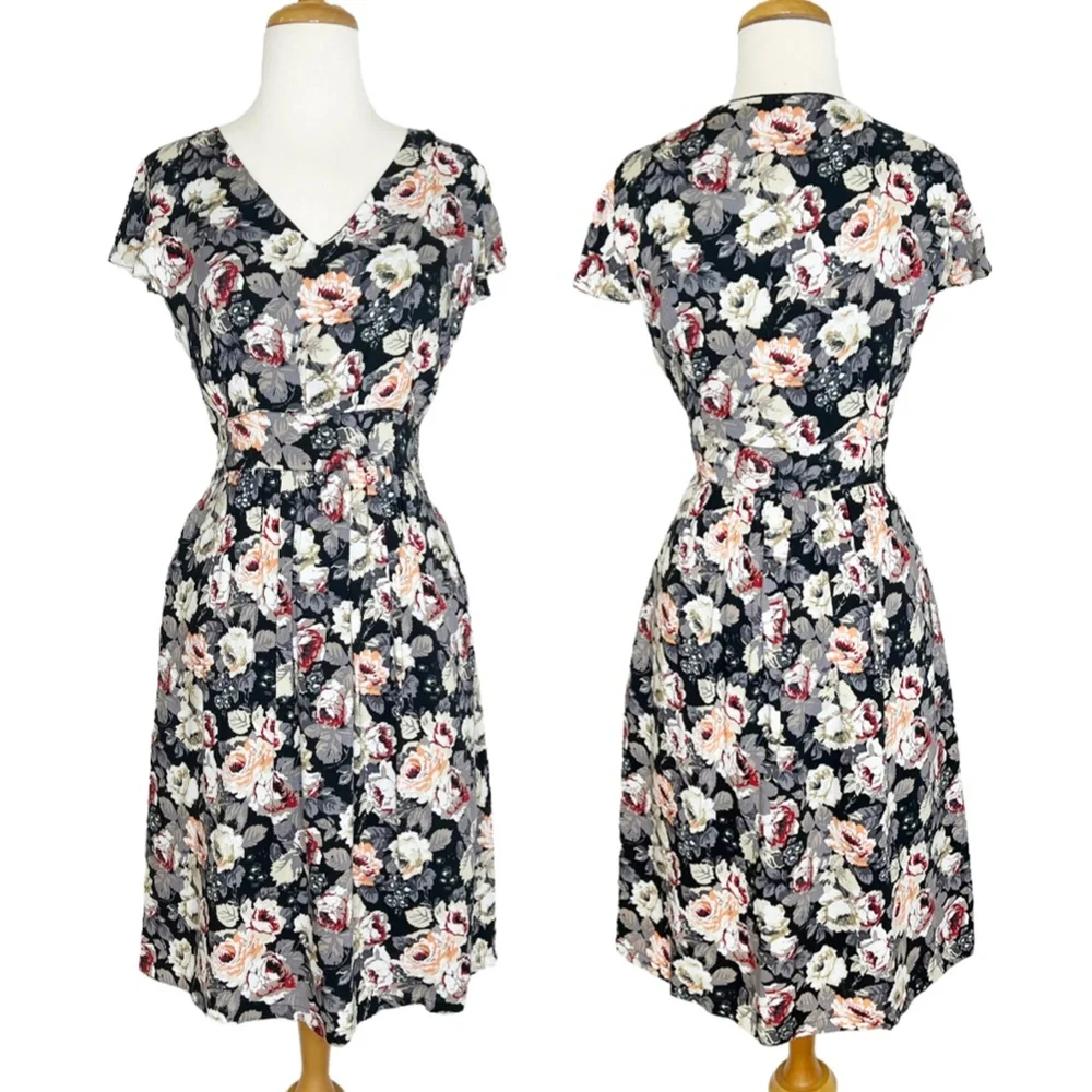 Modcloth Frock Shop Floral Roses Dress Large - Picture 10 of 10